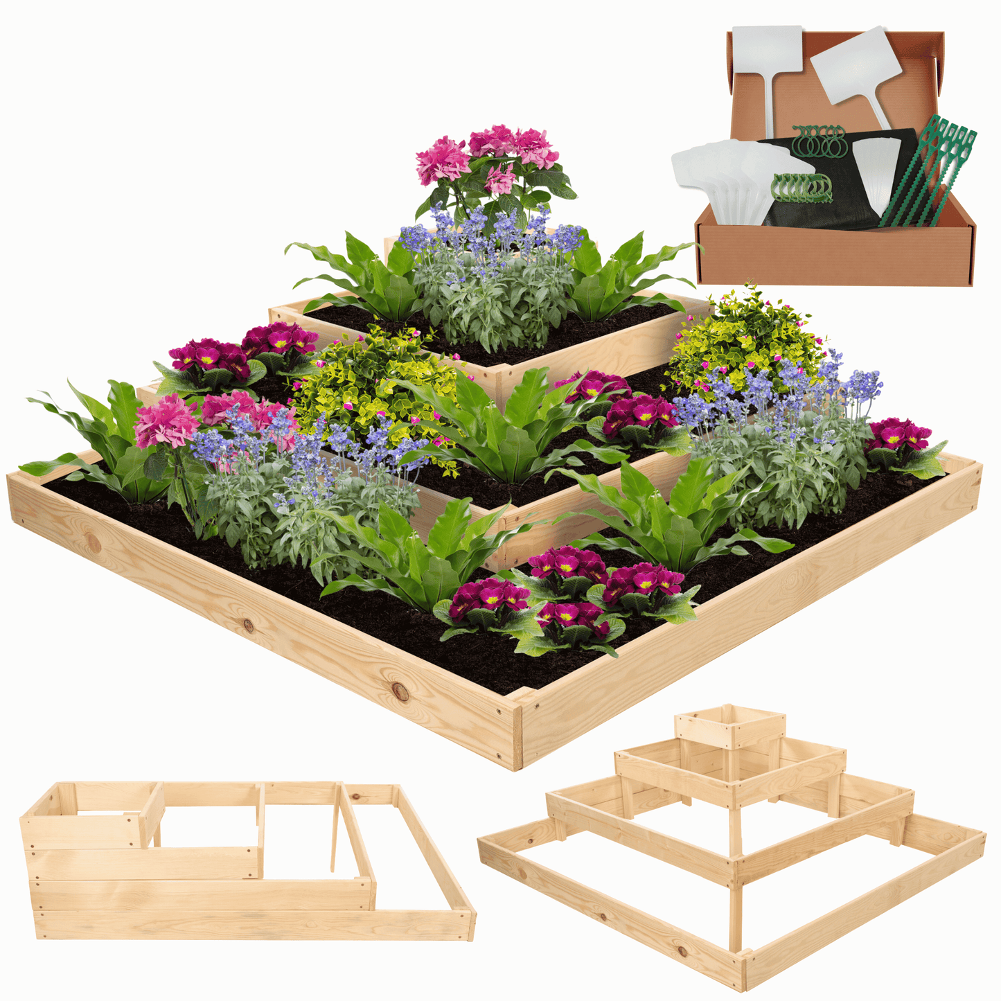 Strat inaltat de gradina - PETAL H36 - lemn de pin - Rael Garden