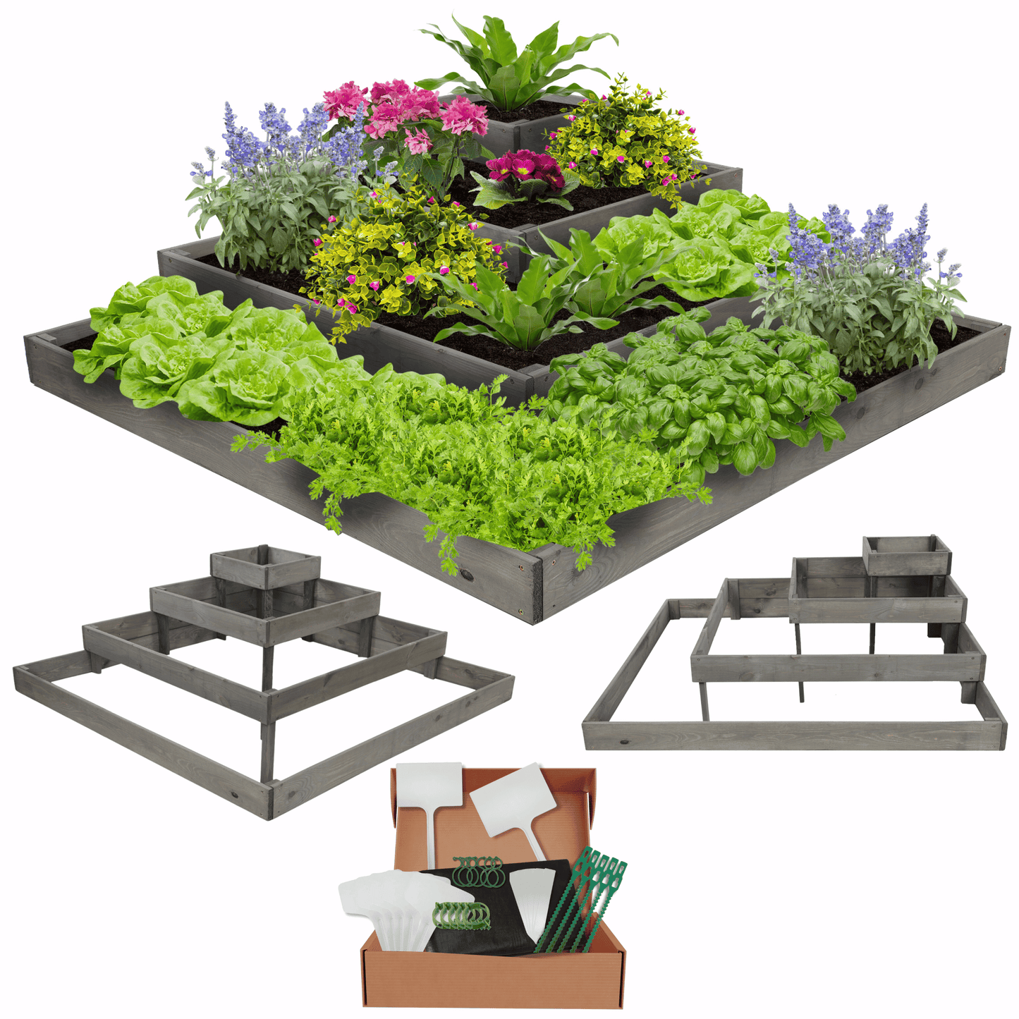Strat inaltat de gradina - PETAL H36 - lemn de pin - Rael Garden