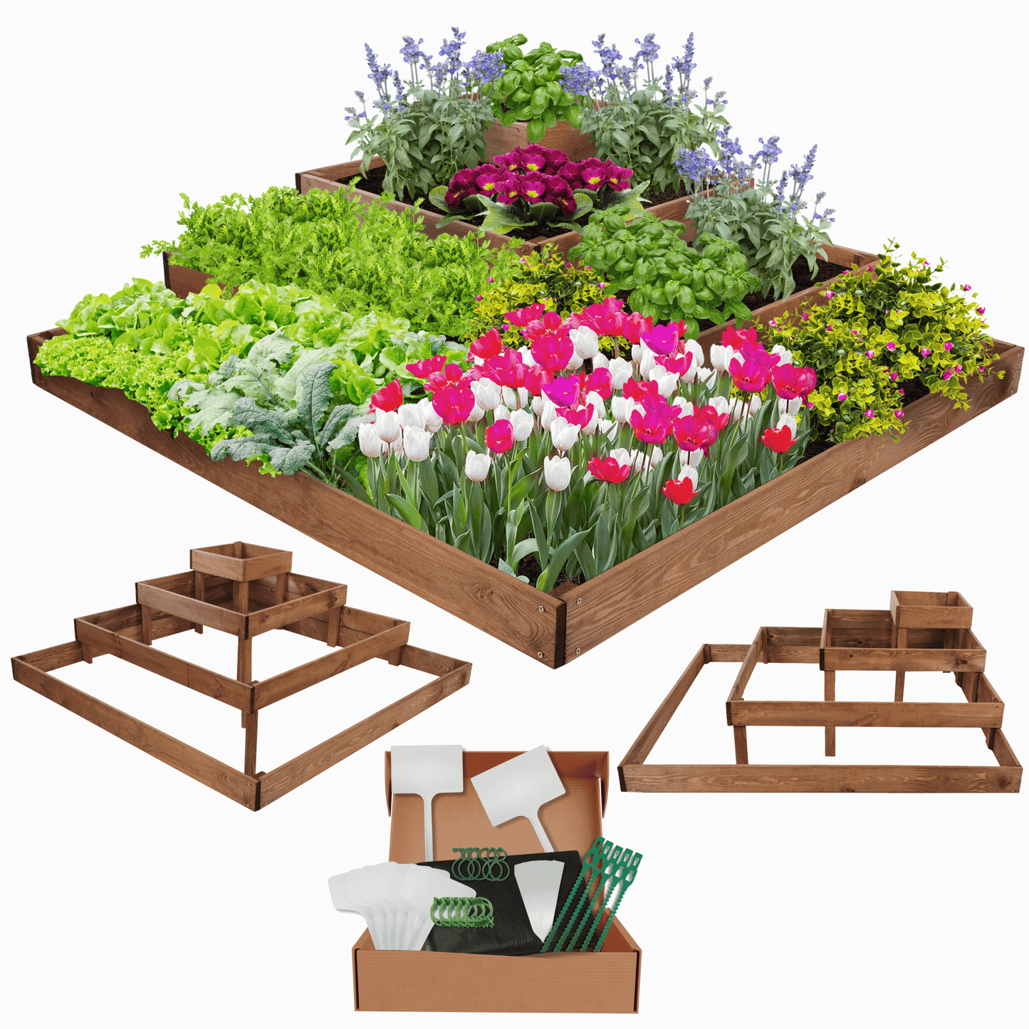 Strat inaltat de gradina - PETAL H36 - lemn de pin - Rael Garden