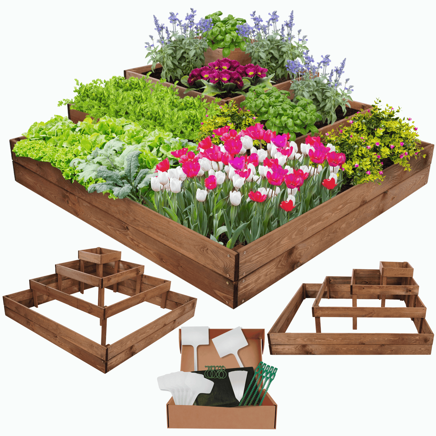 Strat inaltat de gradina - PETAL H45 - lemn de pin - Rael Garden