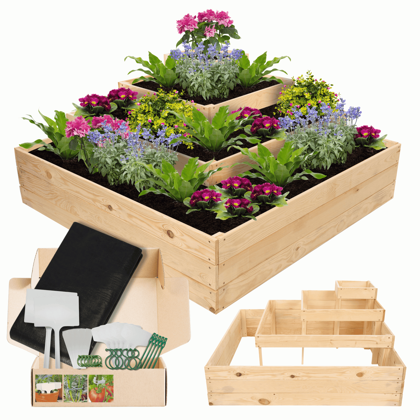 Strat inaltat de gradina - PETAL H54 - lemn de pin - Rael Garden