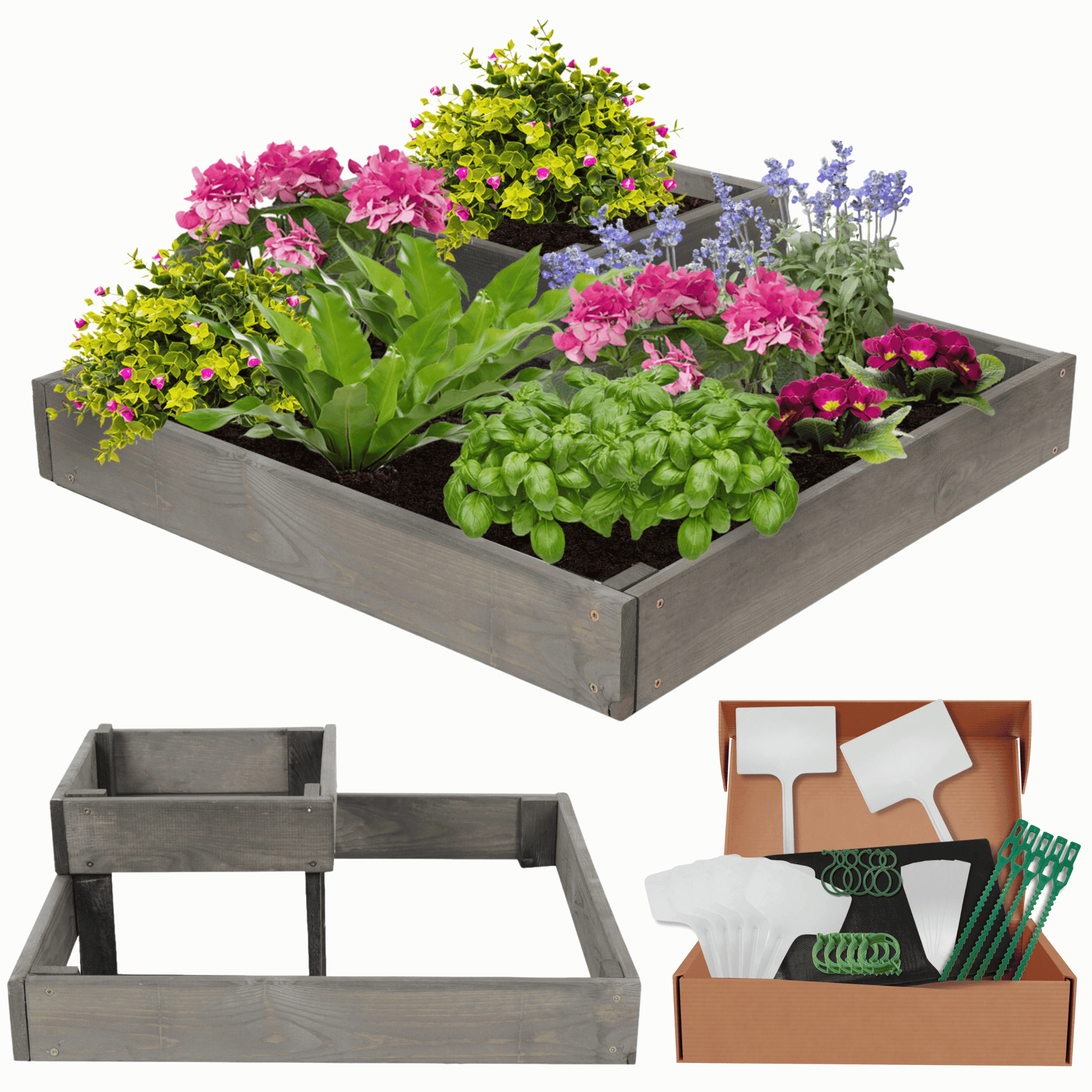 Strat inaltat de gradina - PETAL H18 - lemn de pin - Rael Garden