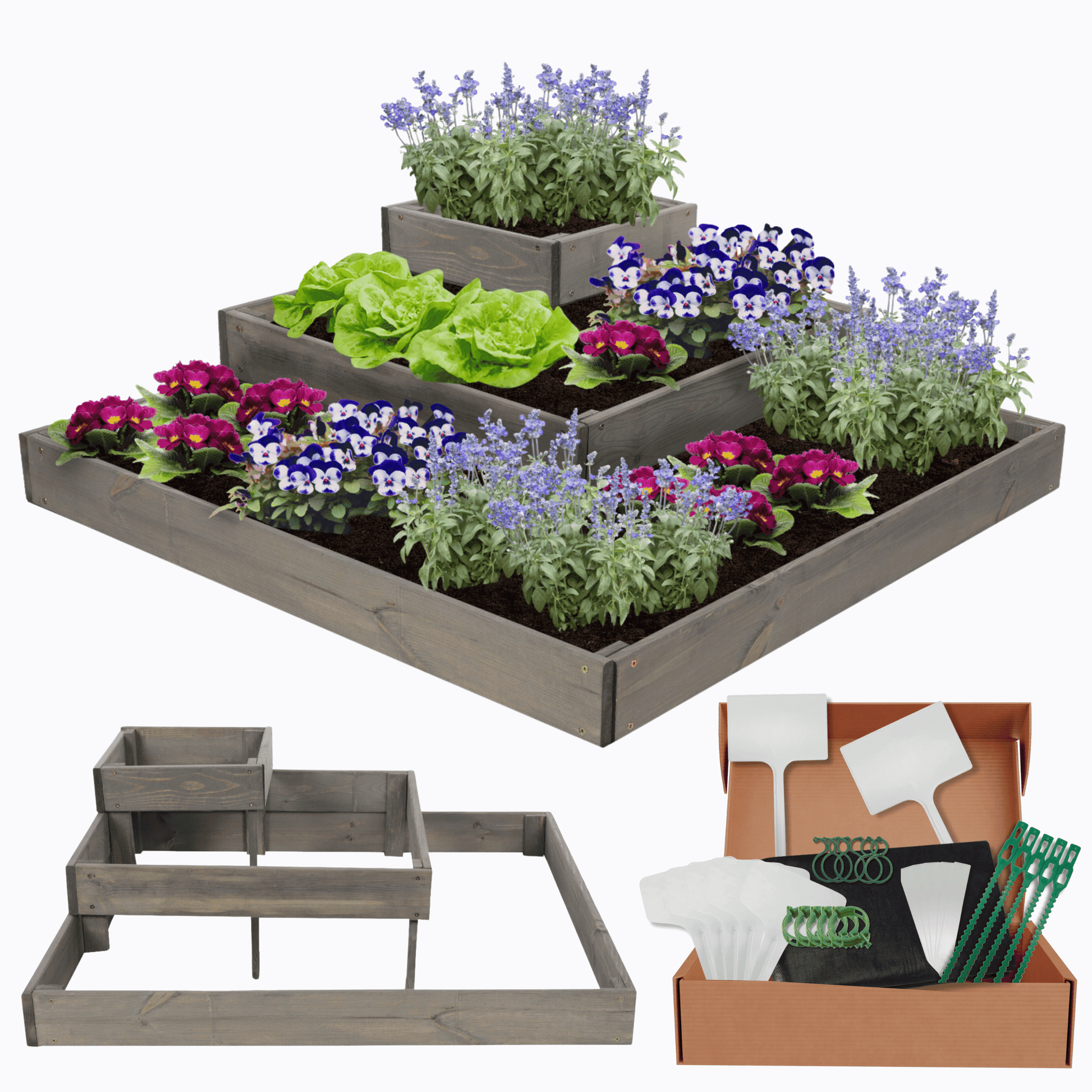 Strat inaltat de gradina - PETAL H27 - lemn de pin - Rael Garden