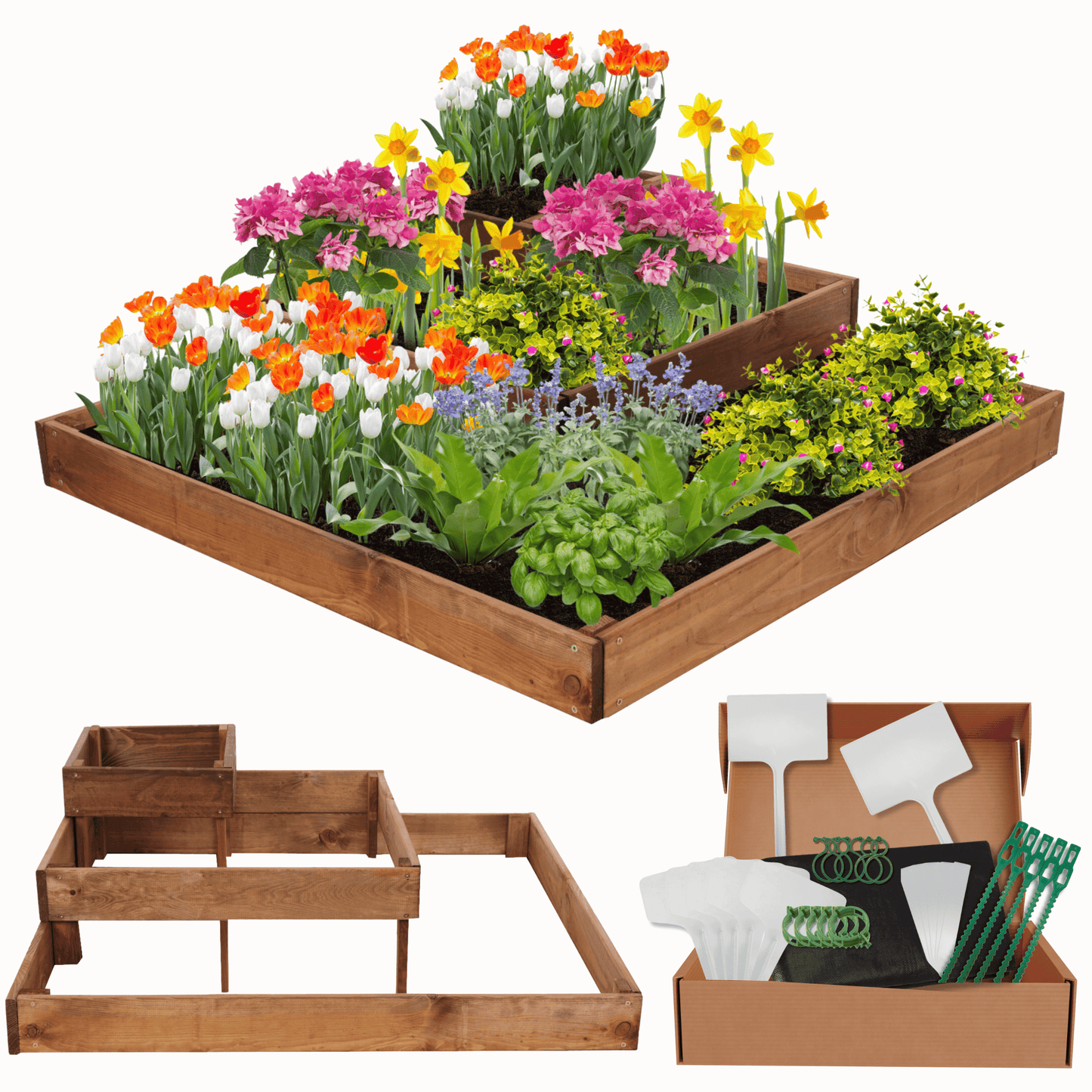 Strat inaltat de gradina - PETAL H27 - lemn de pin - Rael Garden