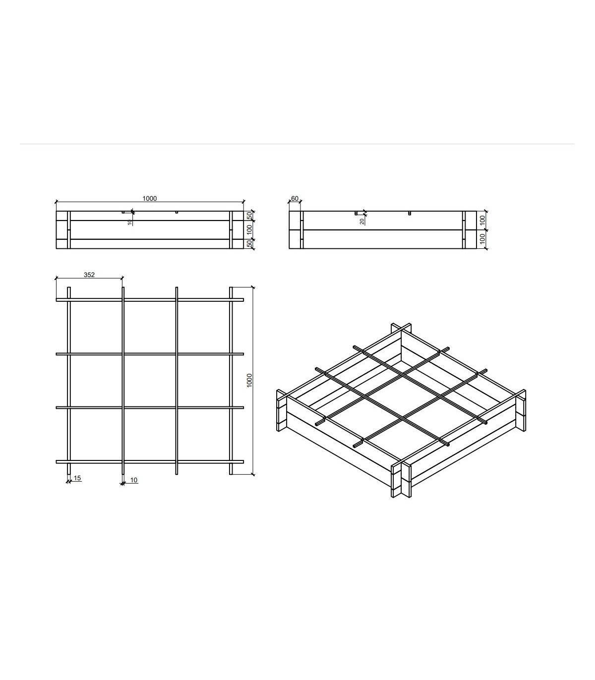 Strat inaltat de gradina - FLORA H20 - lemn de pin - Rael Garden