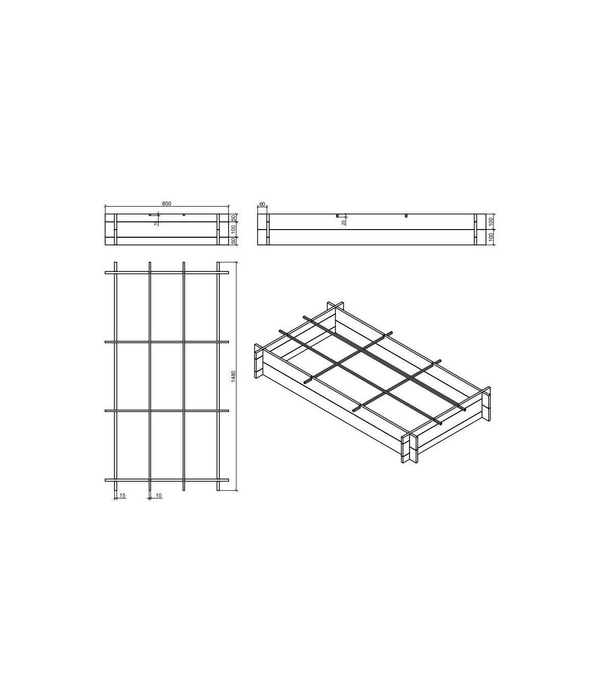 Strat inaltat de gradina - FLORA H20 - lemn de pin - Rael Garden