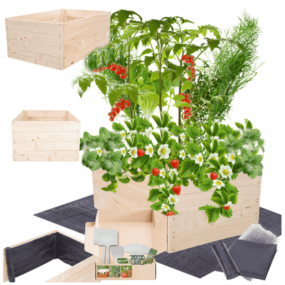 Strat inaltat de gradina - LOTUS H36 - lemn de pin - Rael Garden