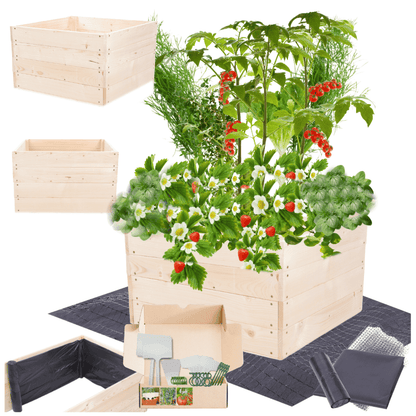 Strat inaltat de gradina - LOTUS H36 - lemn de pin - Rael Garden