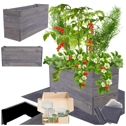 Strat inaltat de gradina - LOTUS H45 - lemn de pin - Rael Garden