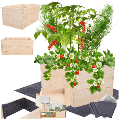 Strat inaltat de gradina - LOTUS H45 - lemn de pin - Rael Garden