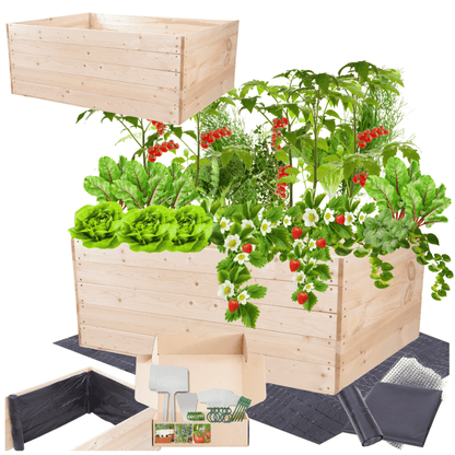 Strat inaltat de gradina - LOTUS H45 - lemn de pin - Rael Garden