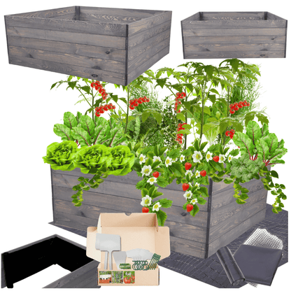 Strat inaltat de gradina - LOTUS H45 - lemn de pin - Rael Garden