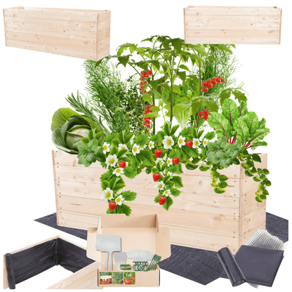 Strat inaltat de gradina - LOTUS H45 - lemn de pin - Rael Garden