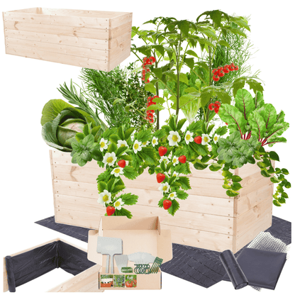 Strat inaltat de gradina - LOTUS H45 - lemn de pin - Rael Garden