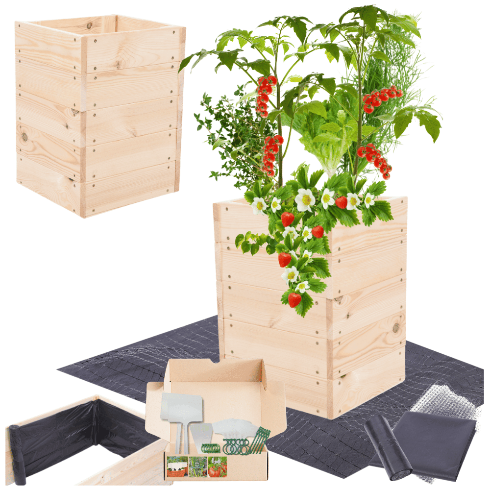 Strat inaltat de gradina - LOTUS H45 - lemn de pin - Rael Garden