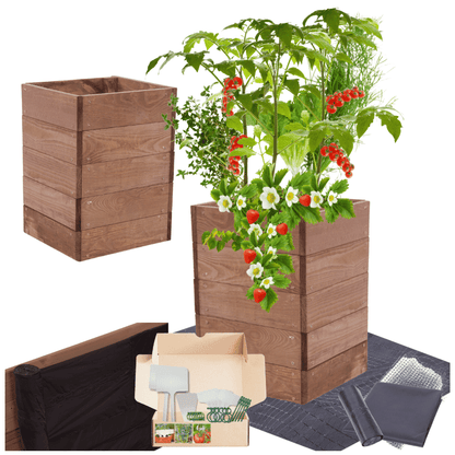 Strat inaltat de gradina - LOTUS H45 - lemn de pin - Rael Garden