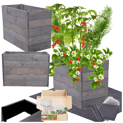 Strat inaltat de gradina - LOTUS H45 - lemn de pin - Rael Garden