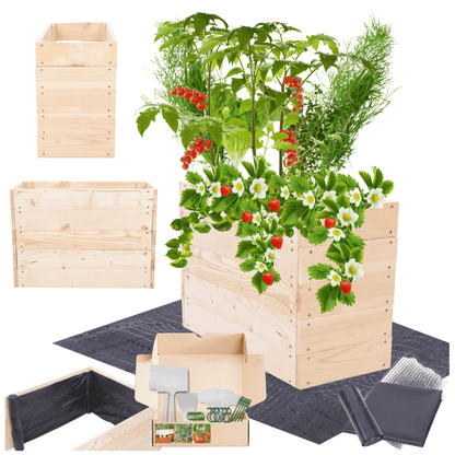 Strat inaltat de gradina - LOTUS H45 - lemn de pin - Rael Garden