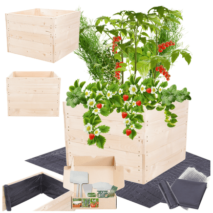 Strat inaltat de gradina - LOTUS H45 - lemn de pin - Rael Garden