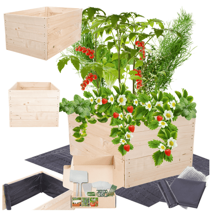 Strat inaltat de gradina - LOTUS H45 - lemn de pin - Rael Garden