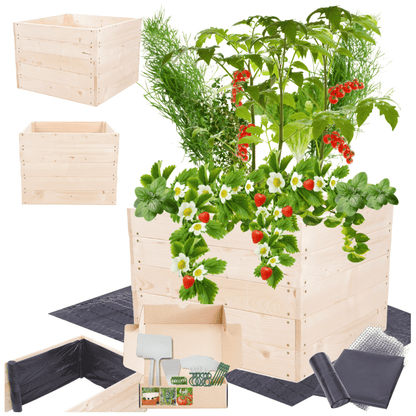 Strat inaltat de gradina - LOTUS H45 - lemn de pin - Rael Garden