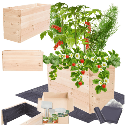 Strat inaltat de gradina - LOTUS H45 - lemn de pin - Rael Garden