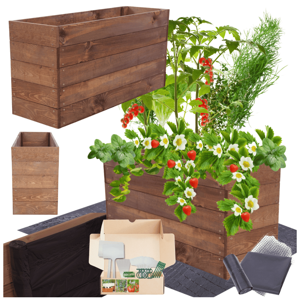 Strat inaltat de gradina - LOTUS H45 - lemn de pin - Rael Garden