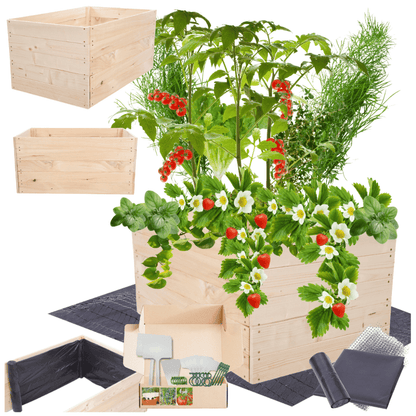 Strat inaltat de gradina - LOTUS H45 - lemn de pin - Rael Garden