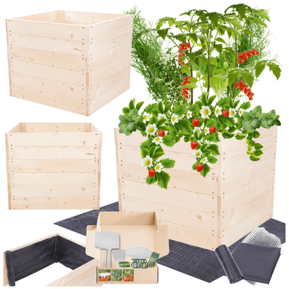 Strat inaltat de gradina - LOTUS H54 - lemn de pin - Rael Garden