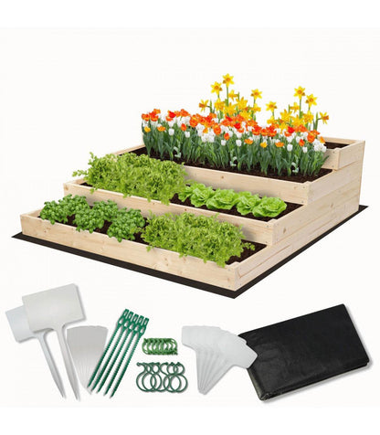 Strat inaltat de gradina - DAHLIA H36 - lemn de pin - Rael Garden