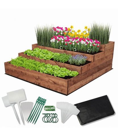 Strat inaltat de gradina - DAHLIA H45 - lemn de pin - Rael Garden