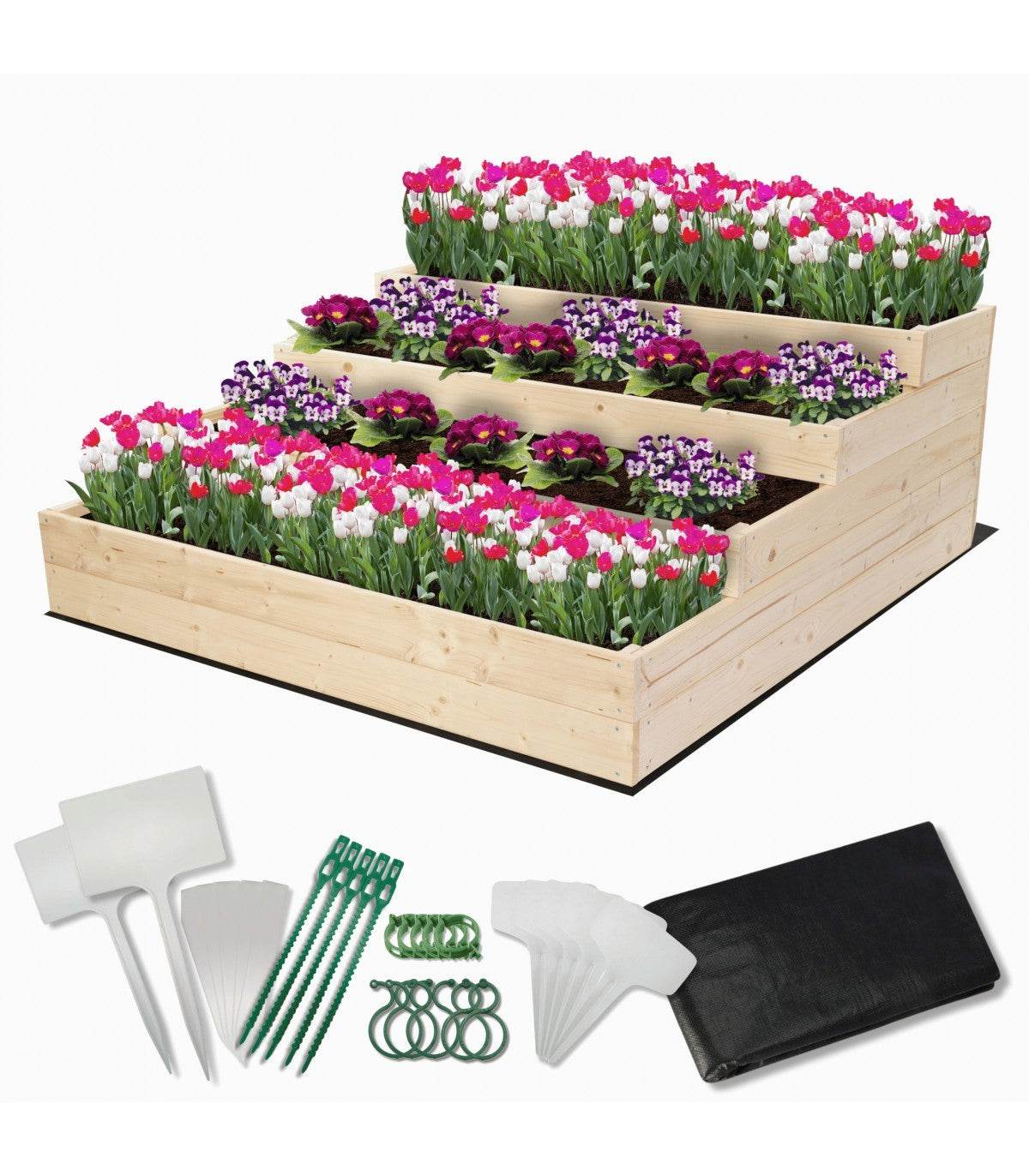 Strat inaltat de gradina - DAHLIA H45 - lemn de pin - Rael Garden