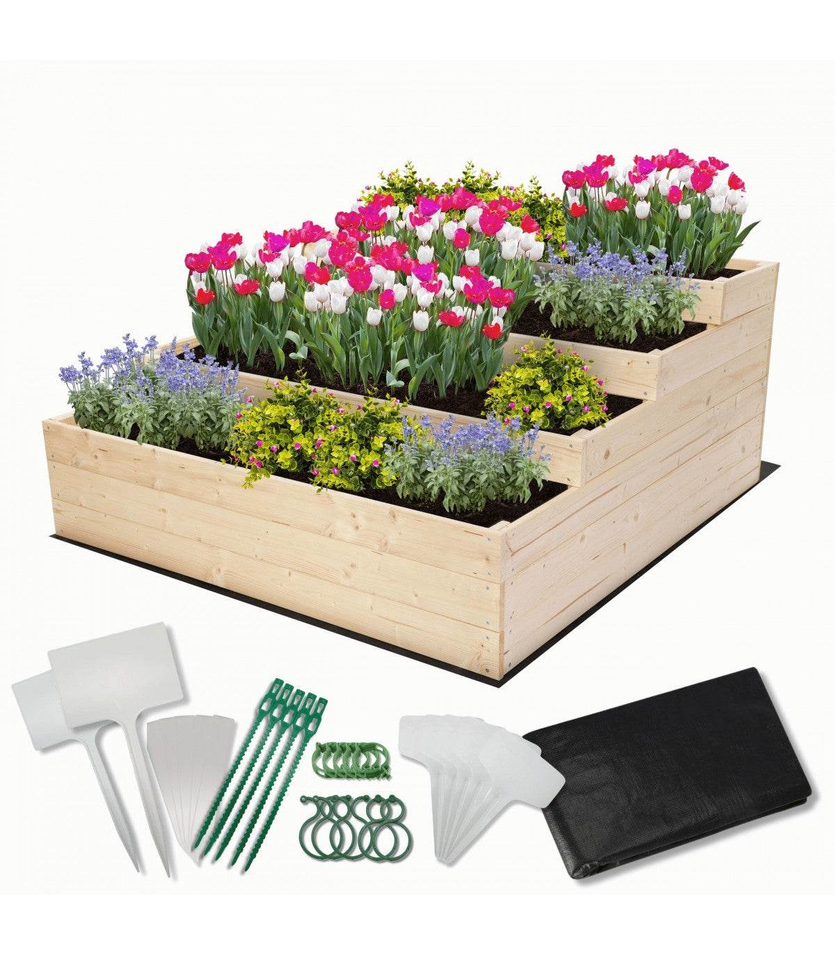 Strat inaltat de gradina - DAHLIA H54 - lemn de pin - Rael Garden