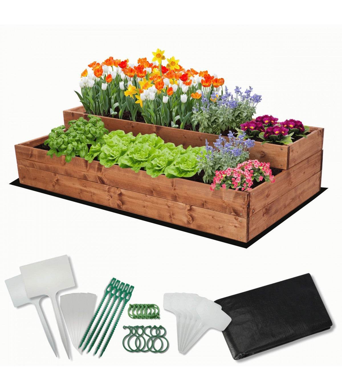 Strat inaltat de gradina - DAHLIA H27 - lemn de pin - Rael Garden