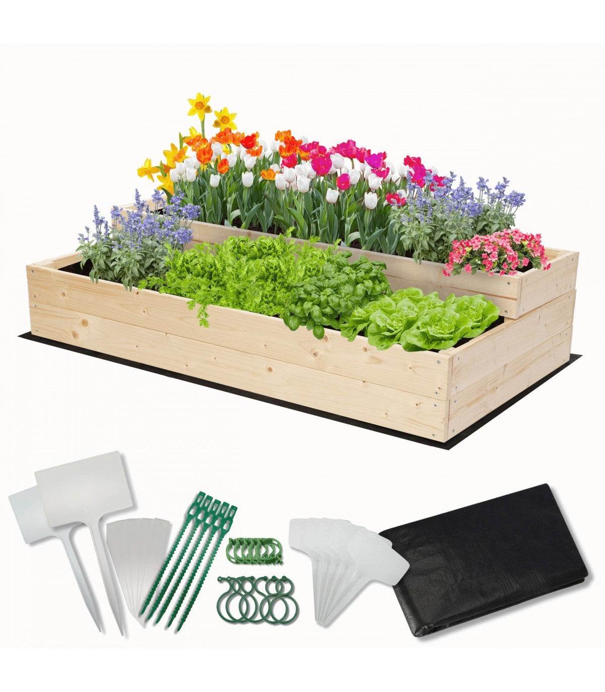 Strat inaltat de gradina - DAHLIA H27 - lemn de pin - Rael Garden