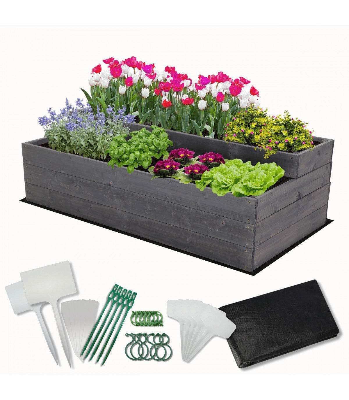 Strat inaltat de gradina - DAHLIA H36 - lemn de pin - Rael Garden