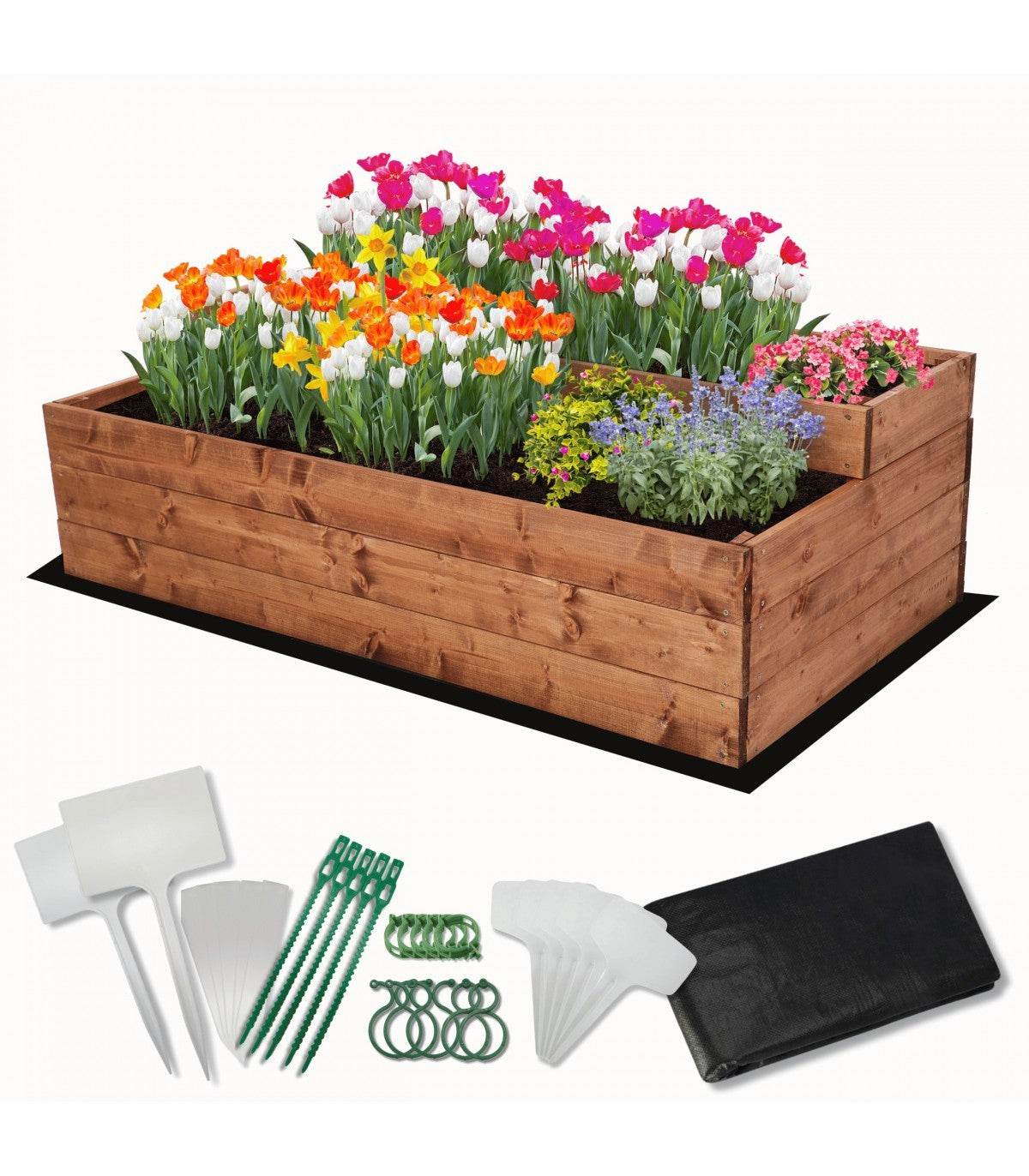 Strat inaltat de gradina - DAHLIA H36 - lemn de pin - Rael Garden