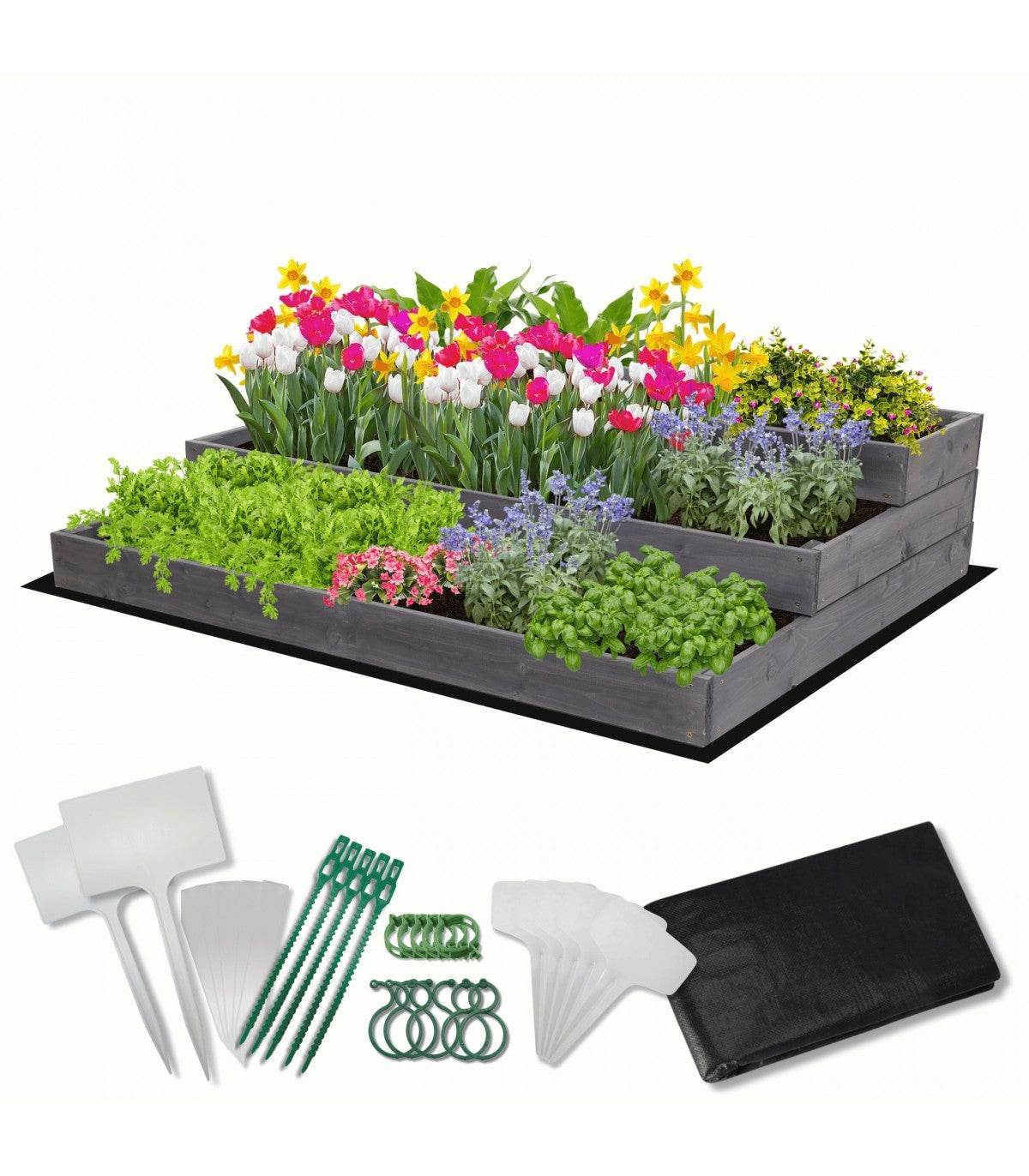 Strat inaltat de gradina - DAHLIA H27 - lemn de pin - Rael Garden
