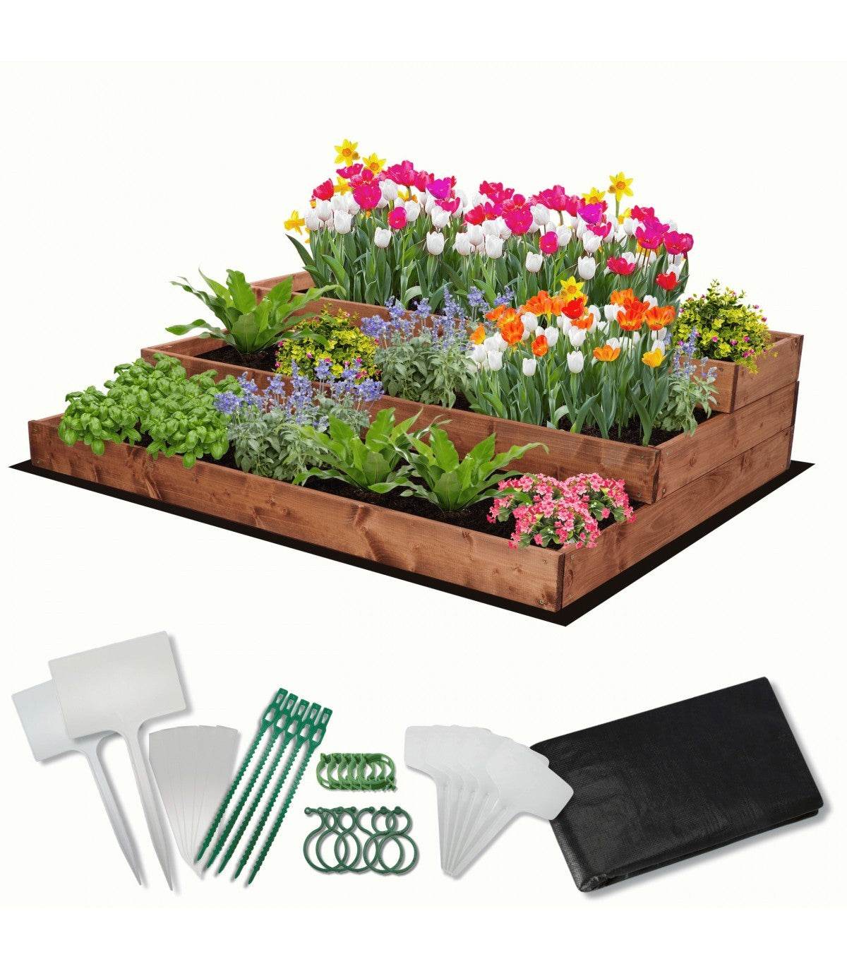 Strat inaltat de gradina - DAHLIA H27 - lemn de pin - Rael Garden