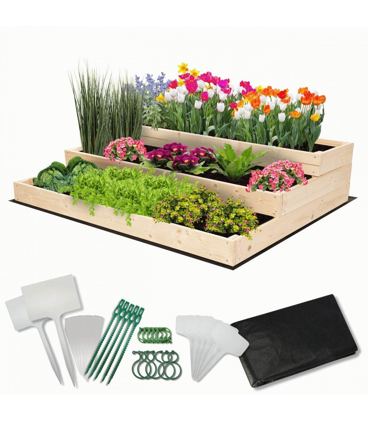 Strat inaltat de gradina - DAHLIA H27 - lemn de pin - Rael Garden