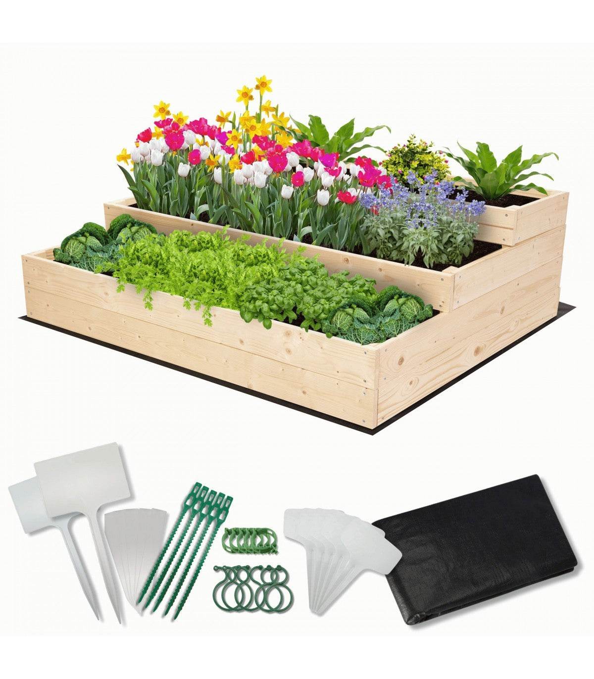 Strat inaltat de gradina - DAHLIA H36 - lemn de pin - Rael Garden