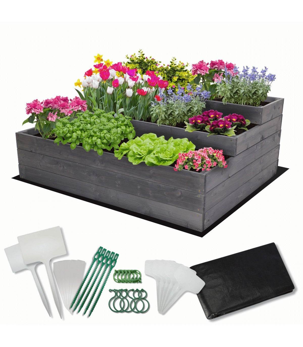 Strat inaltat de gradina - DAHLIA H45 - lemn de pin - Rael Garden