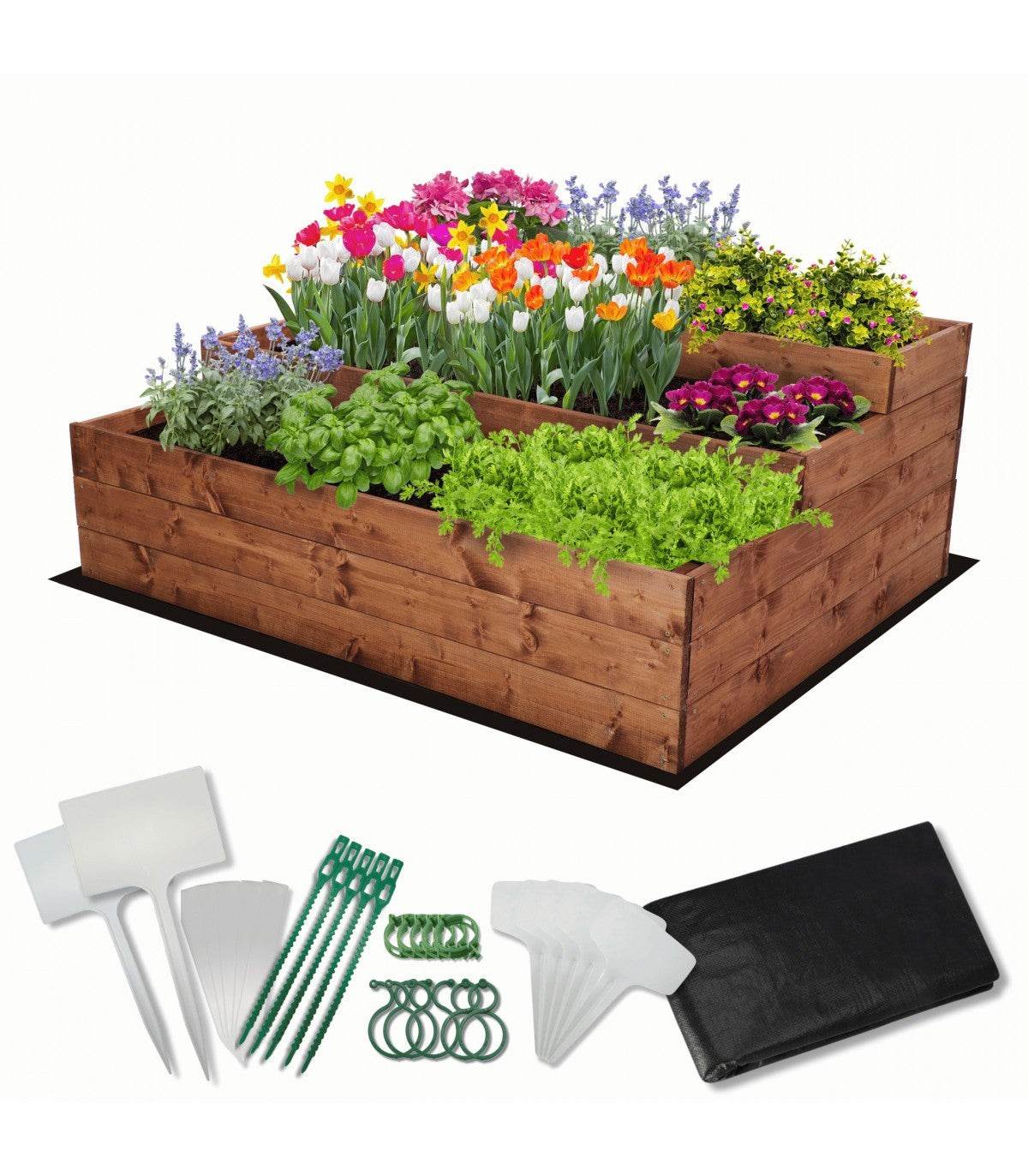 Strat inaltat de gradina - DAHLIA H45 - lemn de pin - Rael Garden