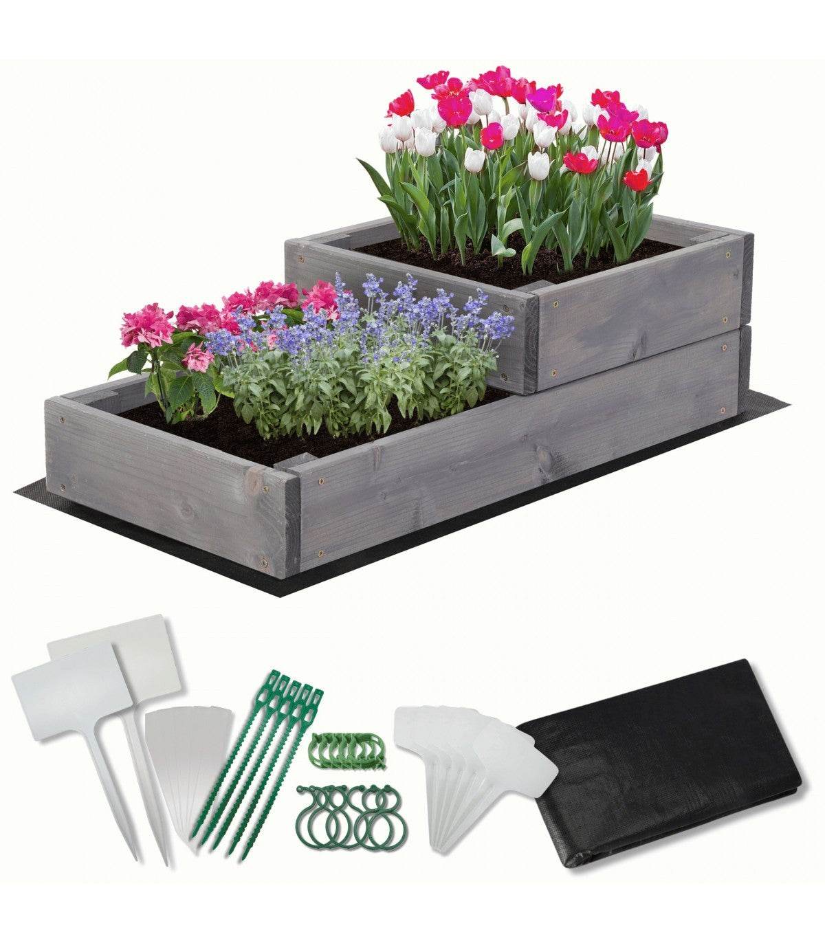 Strat inaltat de gradina - DAHLIA H18 - lemn de pin - Rael Garden