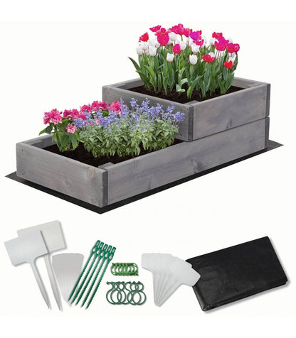 Strat inaltat de gradina - DAHLIA H18 - lemn de pin - Rael Garden