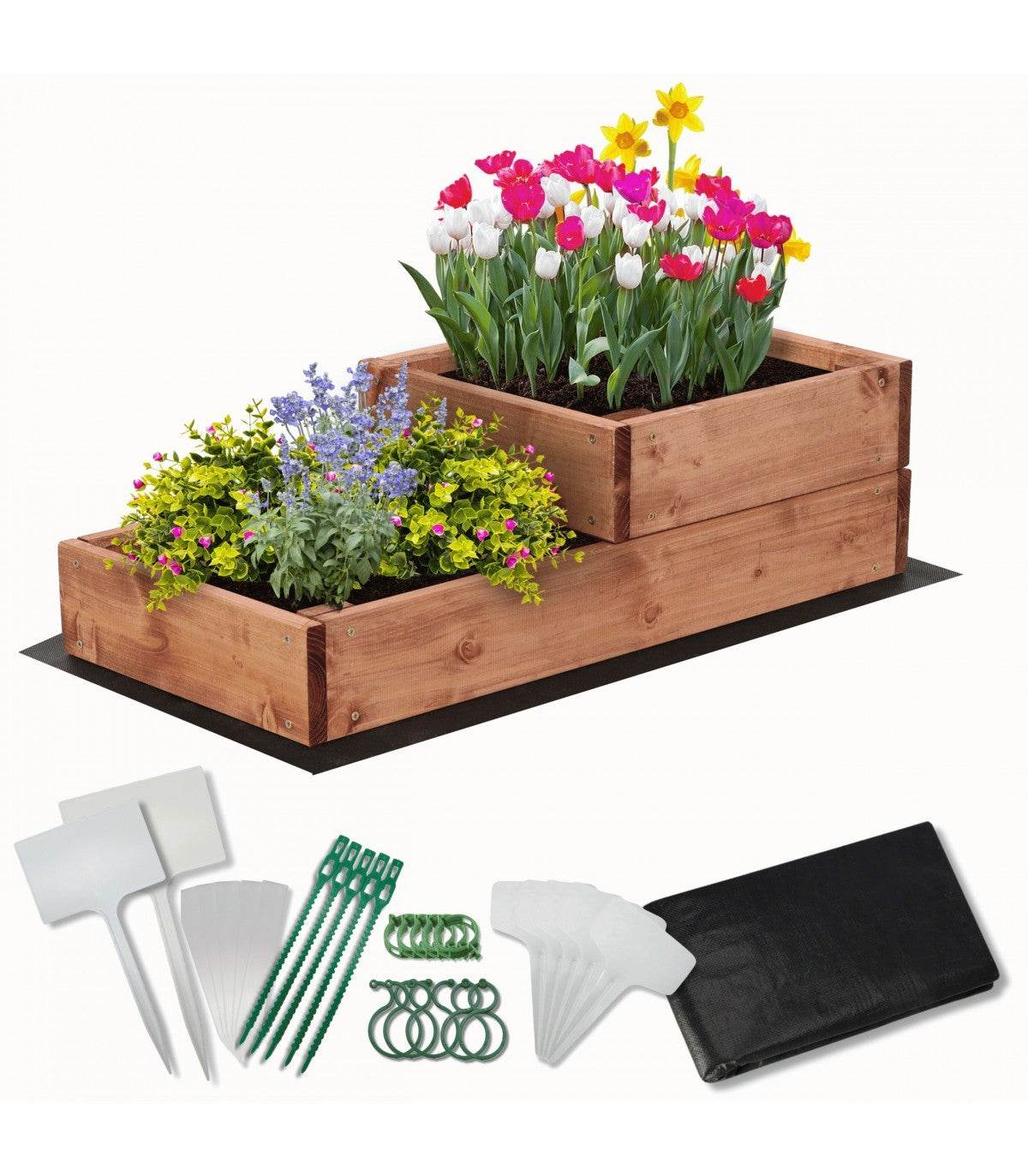 Strat inaltat de gradina - DAHLIA H18 - lemn de pin - Rael Garden