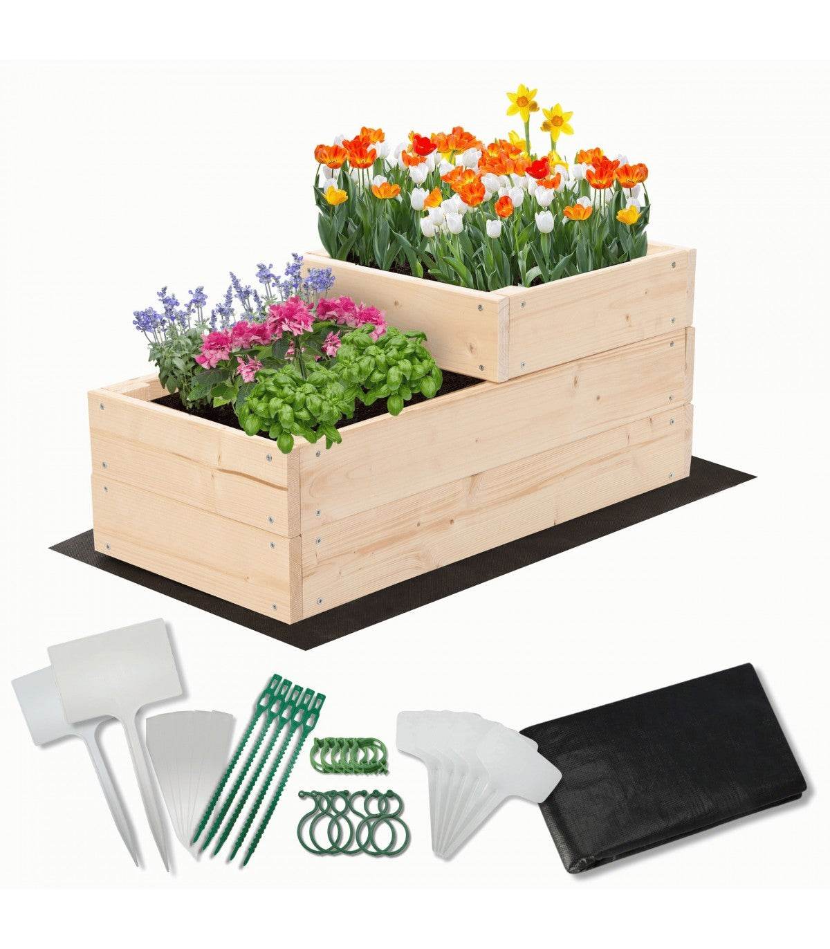 Strat inaltat de gradina - DAHLIA H27 - lemn de pin - Rael Garden