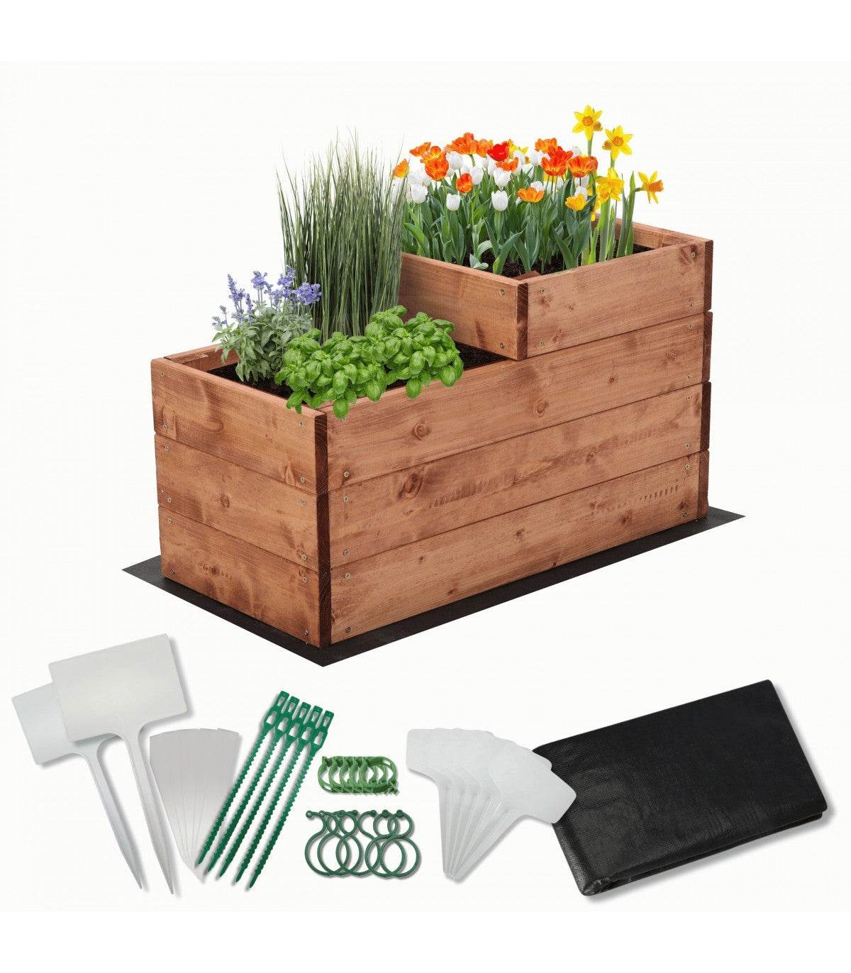 Strat inaltat de gradina - DAHLIA H36 - lemn de pin - Rael Garden