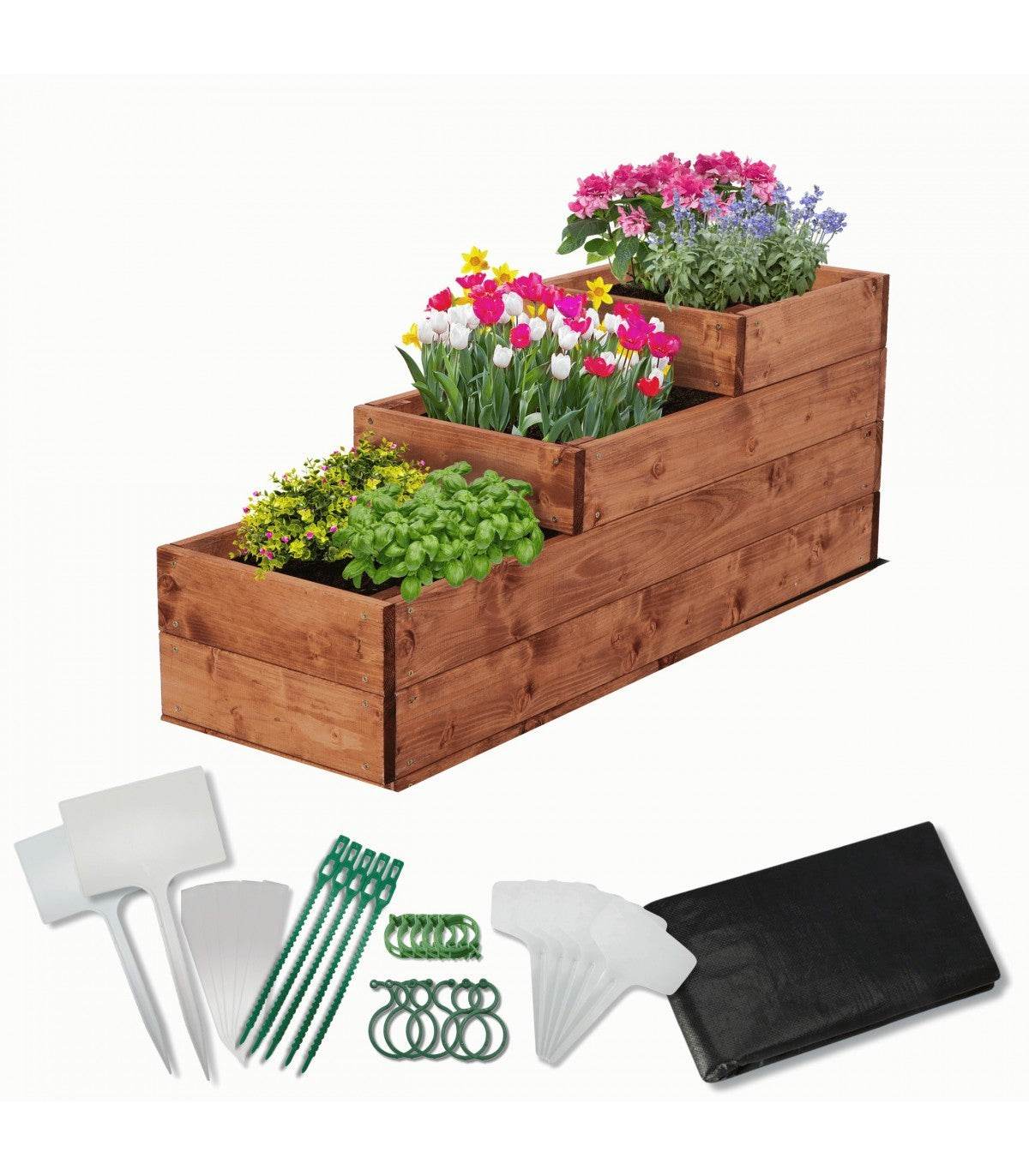 Strat inaltat de gradina - DAHLIA H36 - lemn de pin - Rael Garden