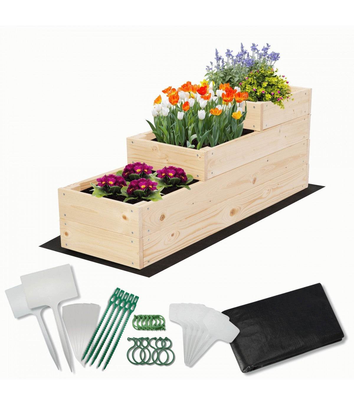 Strat inaltat de gradina - DAHLIA H36 - lemn de pin - Rael Garden